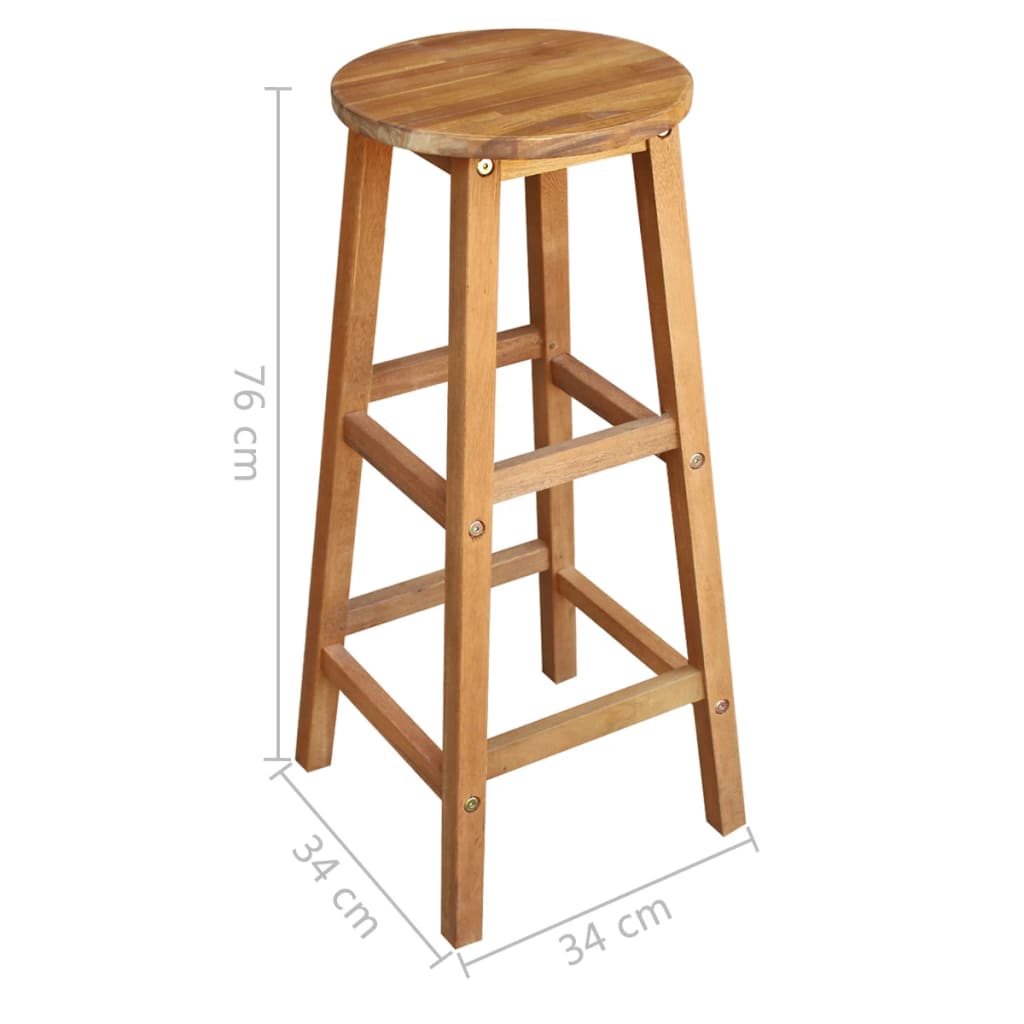 Bar Chairs 2 pcs Solid Acacia Wood- Table & Bar Stools - HomeShopIreland - Home Shop Ireland - Table & Bar Stools - Bar Chairs 2 pcs Solid Acacia Wood