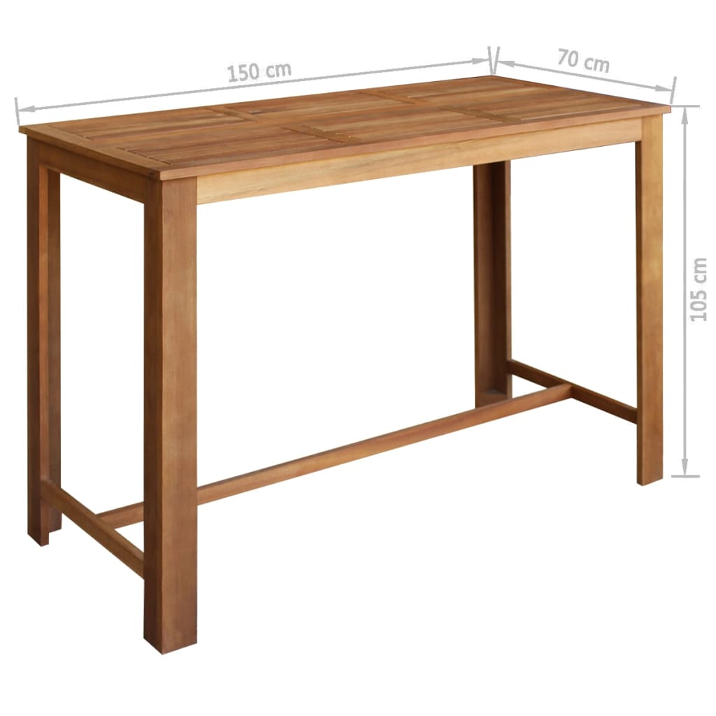Bar Table and Stool Set 7 Pieces Solid Acacia Wood- Kitchen & Dining Furniture Sets - HomeShopIreland - Home Shop Ireland - Kitchen & Dining Furniture Sets - Bar Table and Stool Set 7 Pieces Solid Acacia Wood