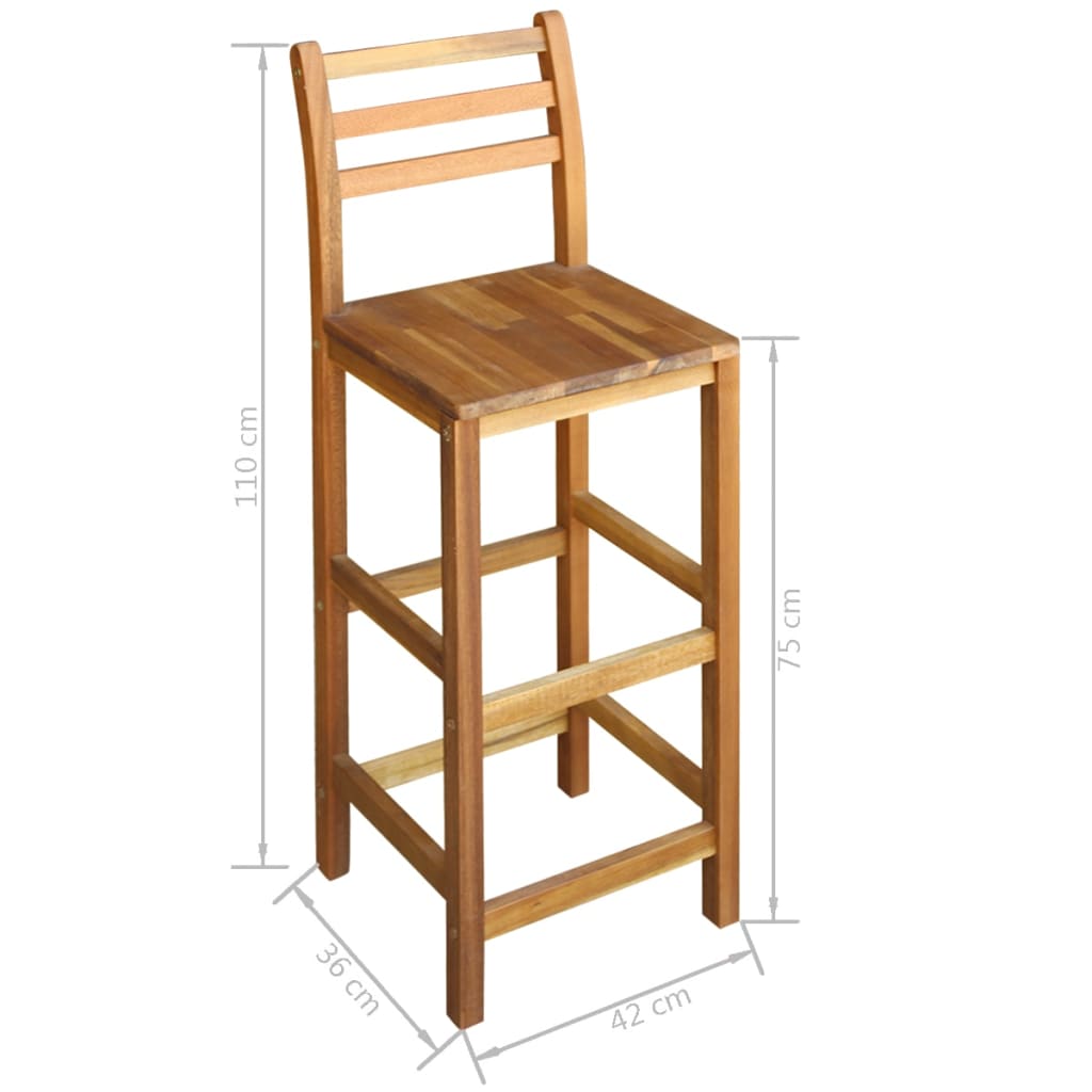Bar Table and Chair Set 7 Pieces Solid Acacia Wood- Kitchen & Dining Furniture Sets - HomeShopIreland - Home Shop Ireland - Kitchen & Dining Furniture Sets - Bar Table and Chair Set 7 Pieces Solid Acacia Wood