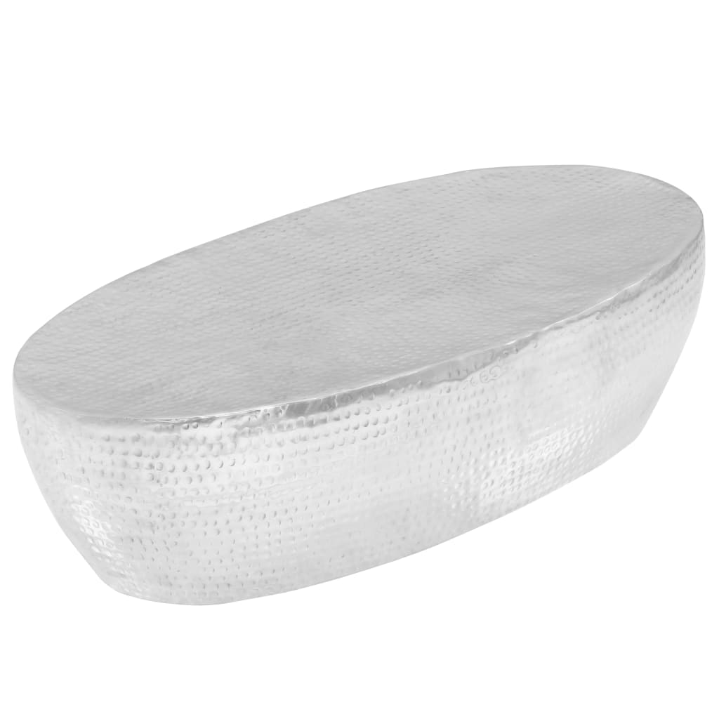 Coffee Table Hammered Silver 100x50x28 cm Aluminium- Coffee Tables - HomeShopIreland - Home Shop Ireland - Coffee Tables - Coffee Table Hammered Silver 100x50x28 cm Aluminium