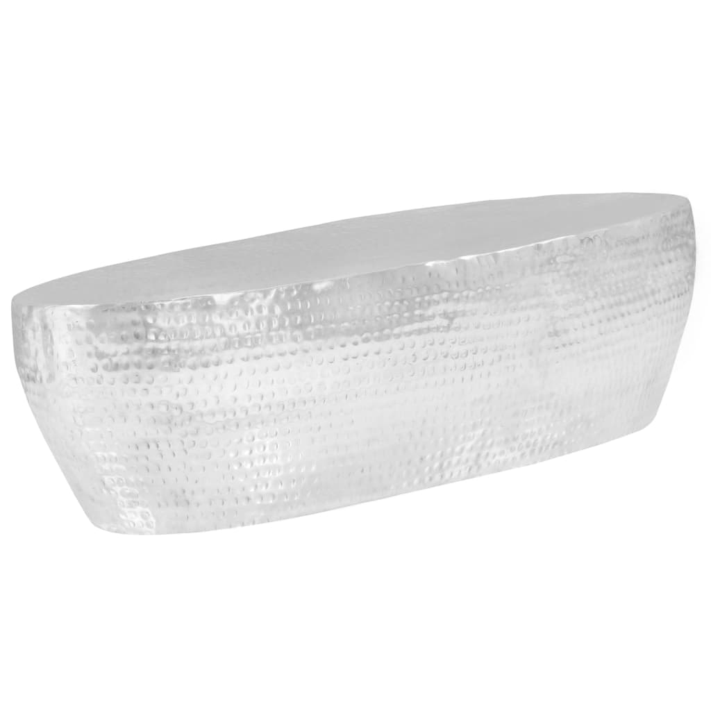 Coffee Table Hammered Silver 100x50x28 cm Aluminium- Coffee Tables - HomeShopIreland - Home Shop Ireland - Coffee Tables - Coffee Table Hammered Silver 100x50x28 cm Aluminium