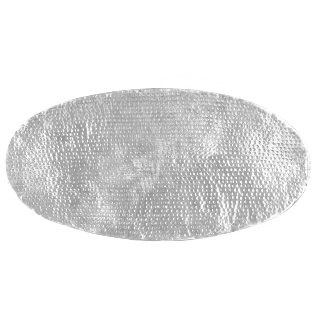 Coffee Table Hammered Silver 100x50x28 cm Aluminium- Coffee Tables - HomeShopIreland - Home Shop Ireland - Coffee Tables - Coffee Table Hammered Silver 100x50x28 cm Aluminium