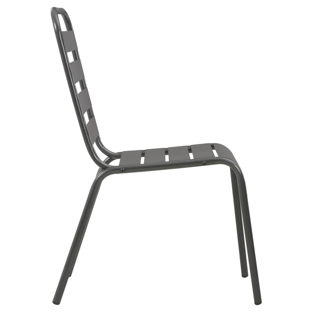 Stackable Outdoor Chairs 2 pcs Steel Grey- Outdoor Chairs - HomeShopIreland - Home Shop Ireland - Outdoor Chairs - Stackable Outdoor Chairs 2 pcs Steel Grey