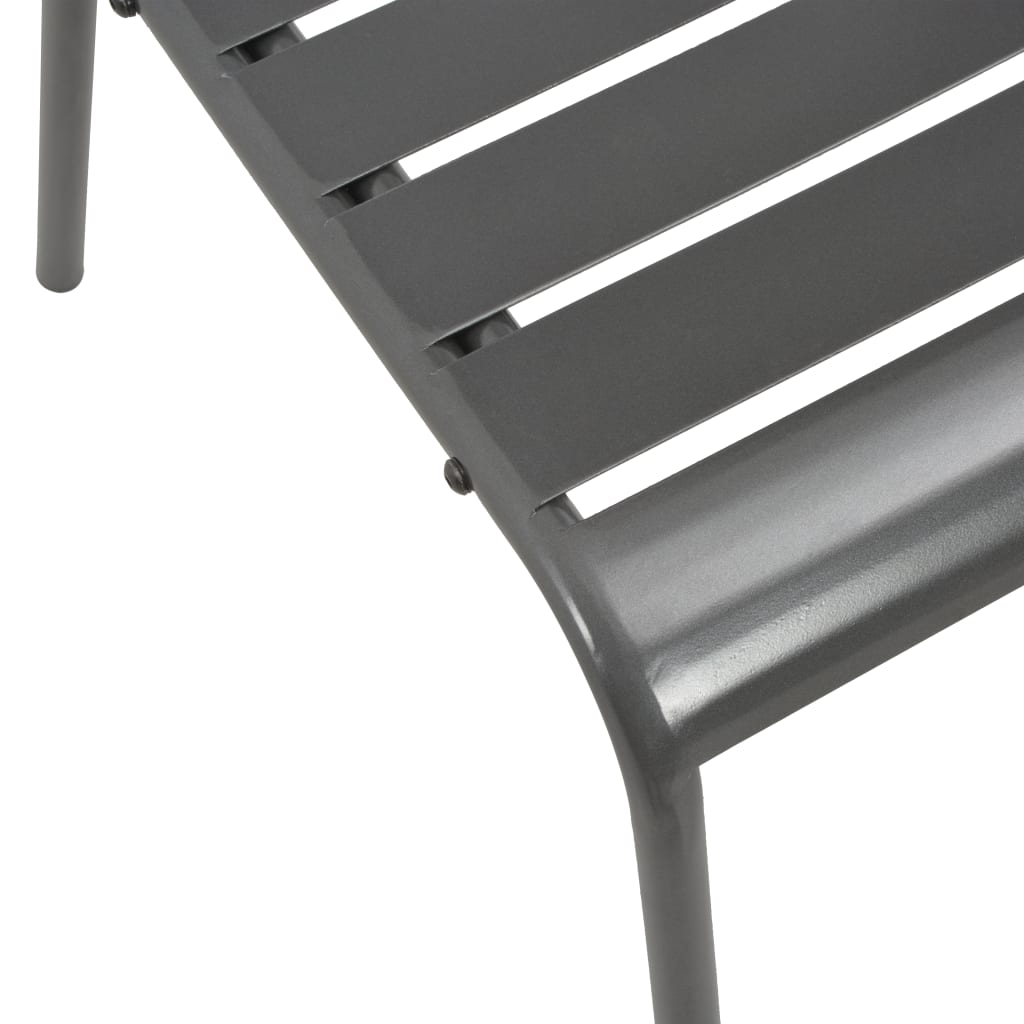 Stackable Outdoor Chairs 2 pcs Steel Grey- Outdoor Chairs - HomeShopIreland - Home Shop Ireland - Outdoor Chairs - Stackable Outdoor Chairs 2 pcs Steel Grey