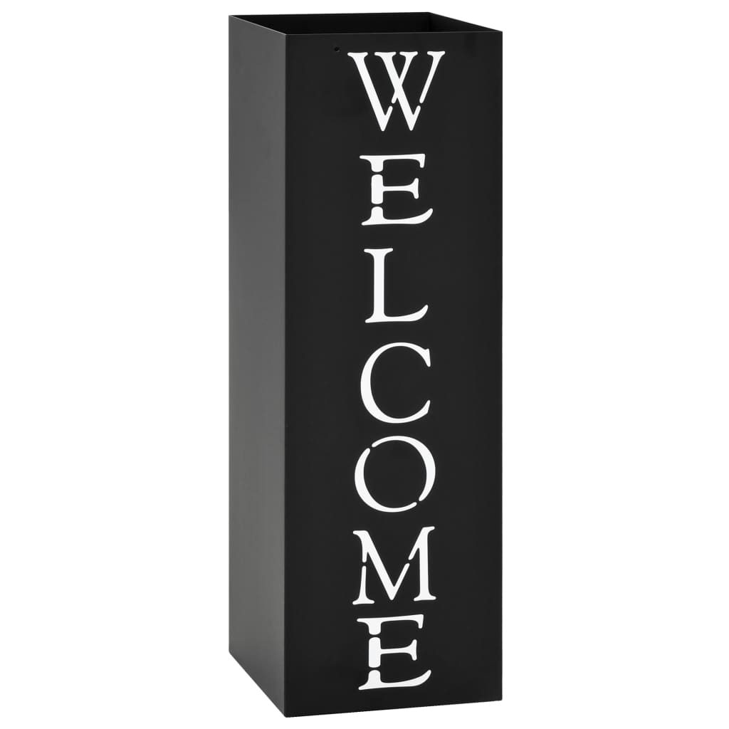 Umbrella Stand Welcome Steel Black- Umbrella Stands & Racks - HomeShopIreland - Home Shop Ireland - Umbrella Stands & Racks - Umbrella Stand Welcome Steel Black