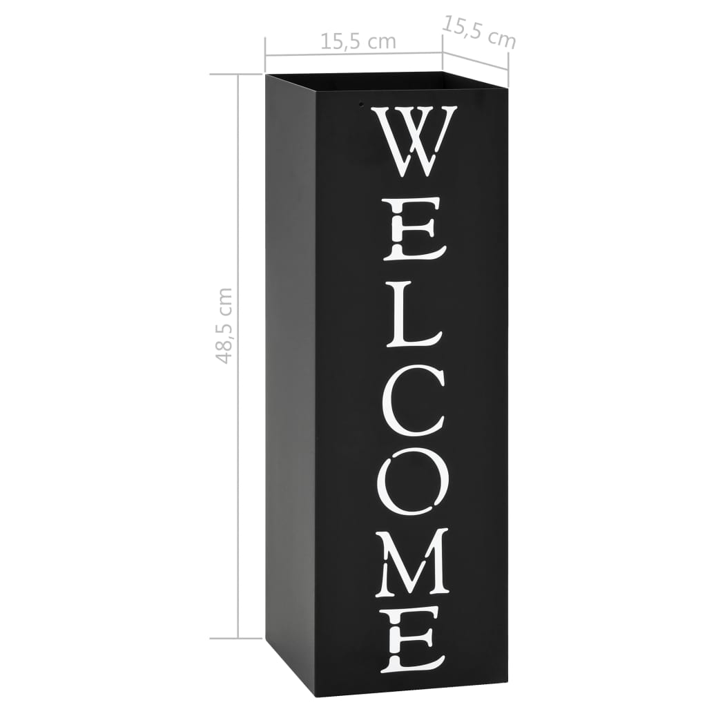 Umbrella Stand Welcome Steel Black- Umbrella Stands & Racks - HomeShopIreland - Home Shop Ireland - Umbrella Stands & Racks - Umbrella Stand Welcome Steel Black