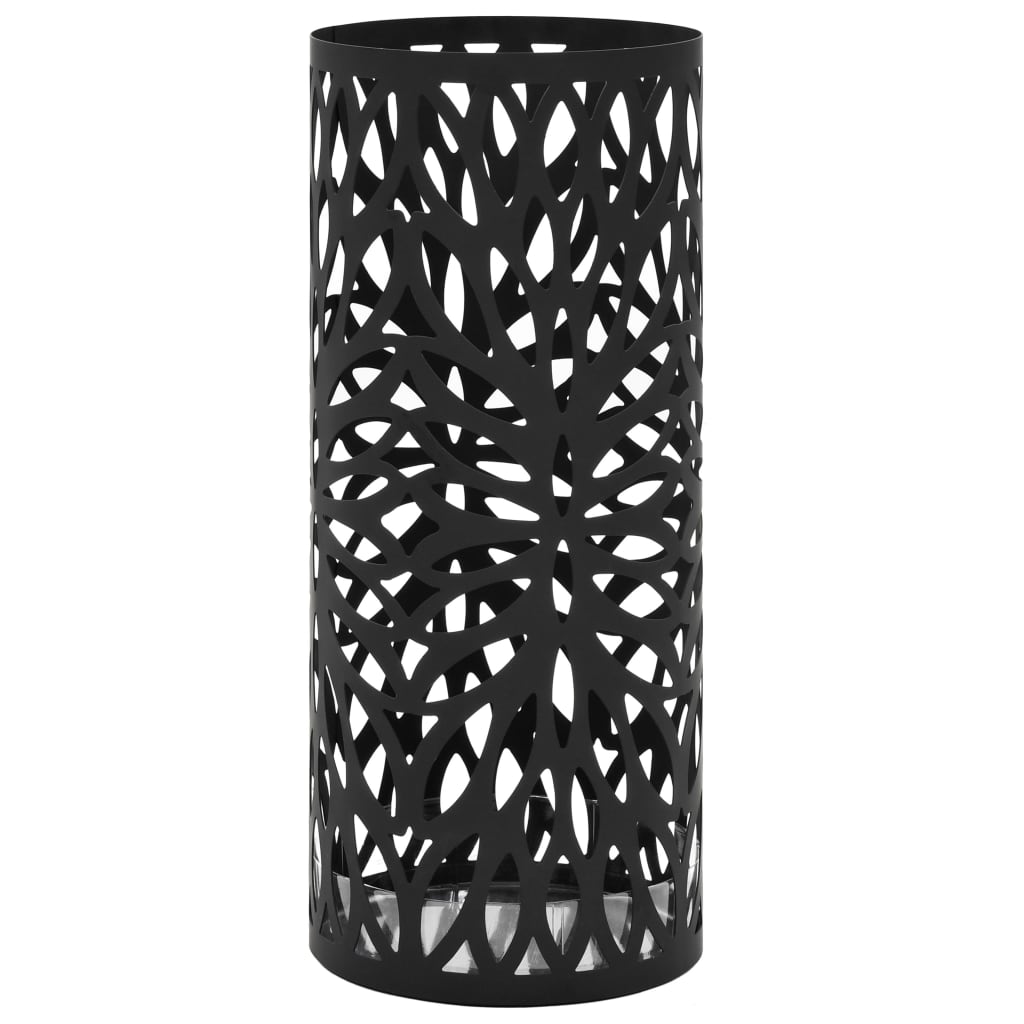 Umbrella Stand Leaves Steel Black- Umbrella Stands & Racks - HomeShopIreland - Home Shop Ireland - Umbrella Stands & Racks - Umbrella Stand Leaves Steel Black