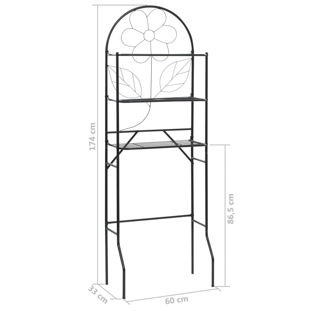 Toilet Rack Black 60x33x174 cm- Towel Racks & Holders - HomeShopIreland - Home Shop Ireland - Towel Racks & Holders - Toilet Rack Black 60x33x174 cm