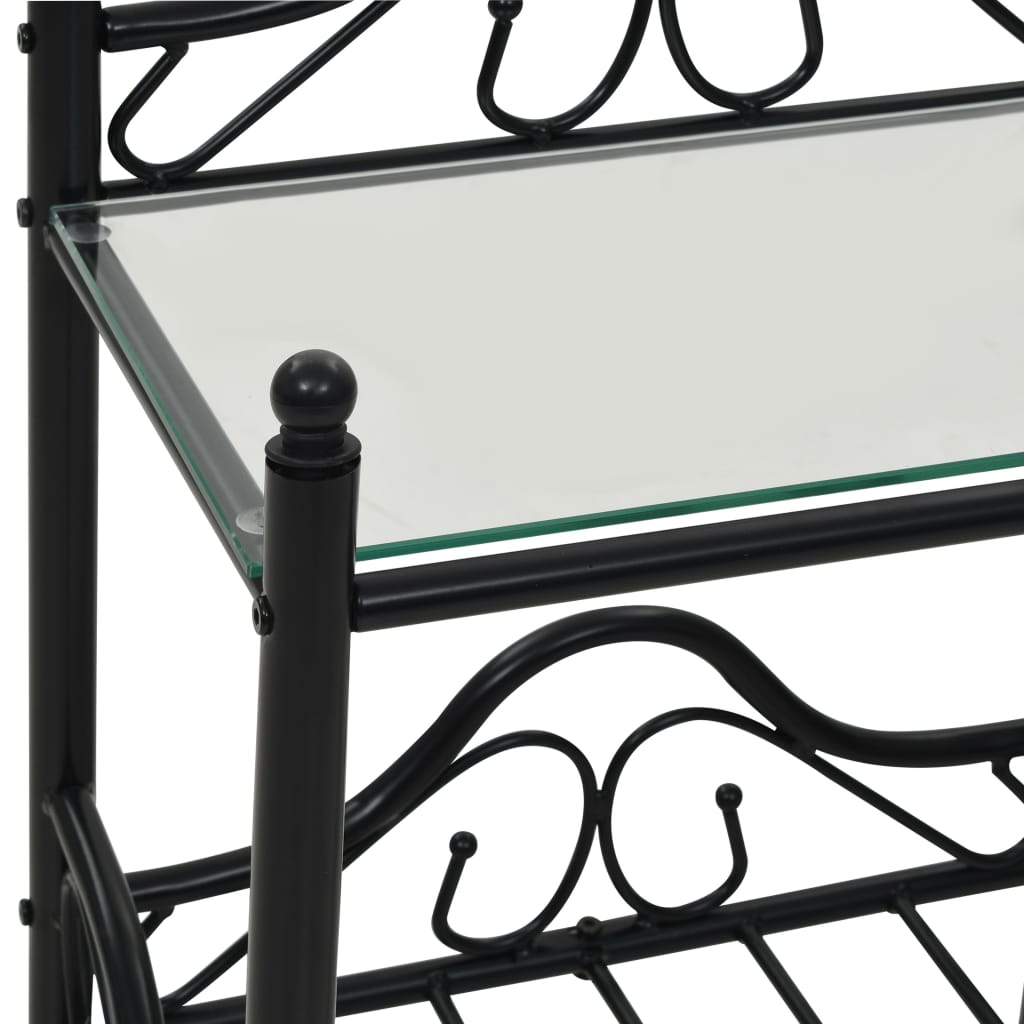Bedside Table Steel and Tempered Glass 45x30.5x60 cm Black- Bedside Tables - HomeShopIreland - Home Shop Ireland - Bedside Tables - Bedside Table Steel and Tempered Glass 45x30.5x60 cm Black