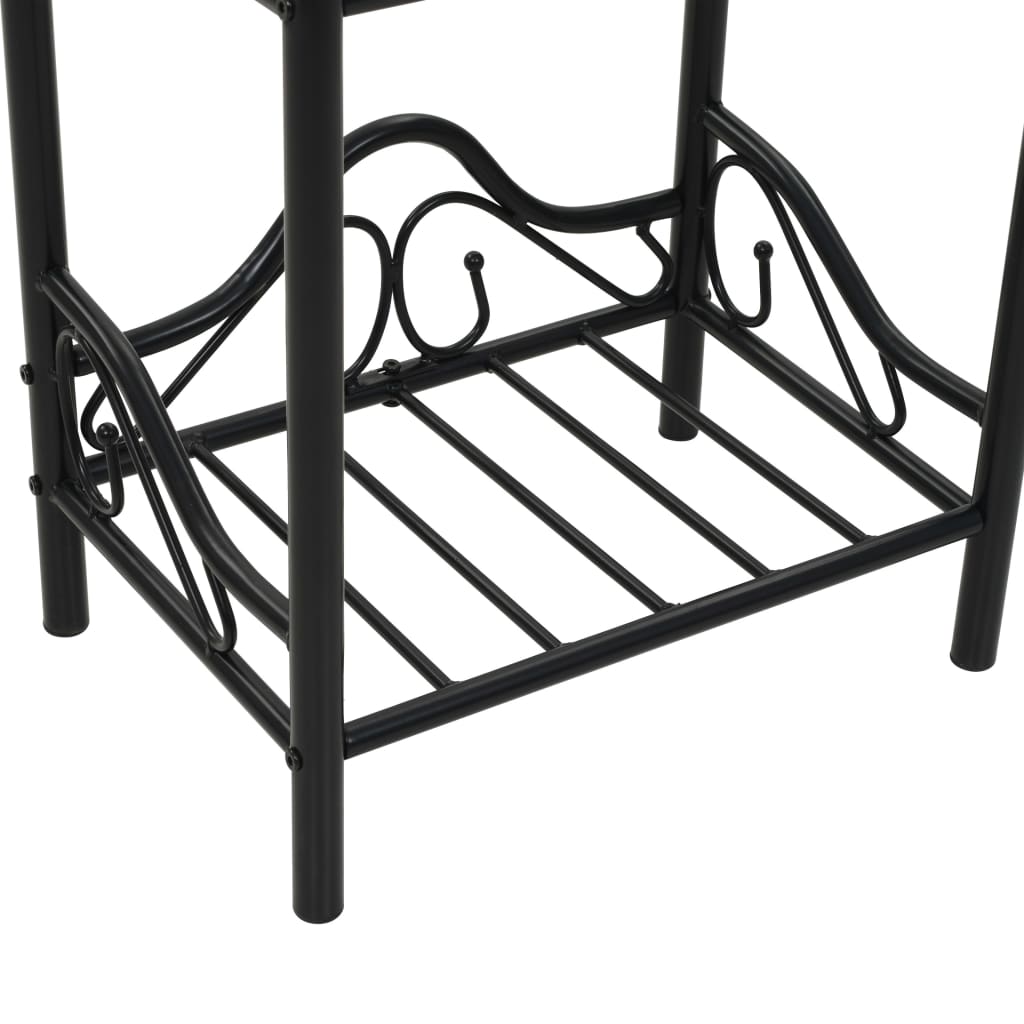 Bedside Table Steel and Tempered Glass 45x30.5x60 cm Black- Bedside Tables - HomeShopIreland - Home Shop Ireland - Bedside Tables - Bedside Table Steel and Tempered Glass 45x30.5x60 cm Black