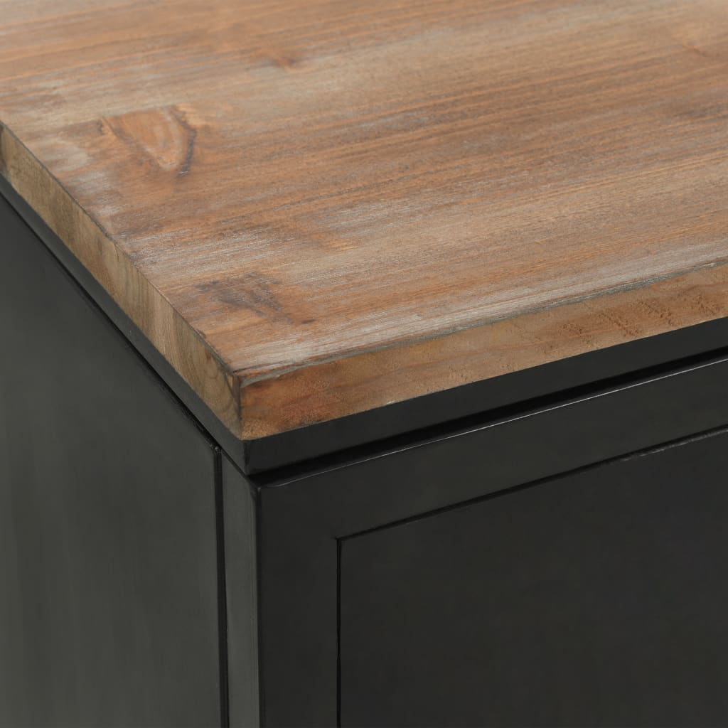 Double Pedestal Desk Solid Firwood and Steel 120x50x76 cm- Desks - HomeShopIreland - Home Shop Ireland - Desks - Double Pedestal Desk Solid Firwood and Steel 120x50x76 cm