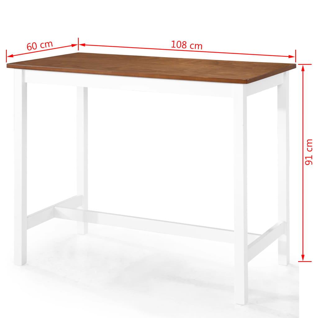 Bar Table and Stool Set 5 Pieces Solid Wood- Kitchen & Dining Furniture Sets - HomeShopIreland - Home Shop Ireland - Kitchen & Dining Furniture Sets - Bar Table and Stool Set 5 Pieces Solid Wood