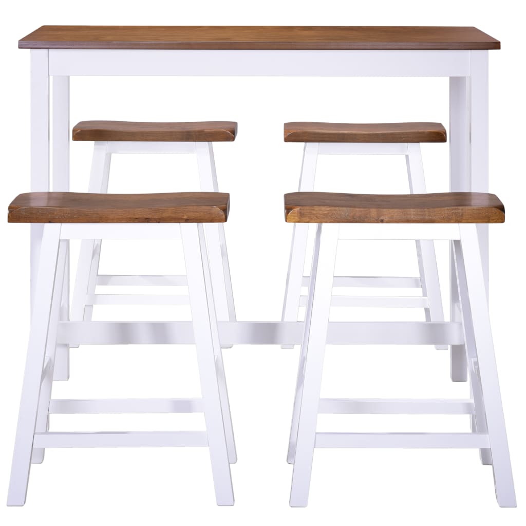 Bar Table and Stool Set 5 Pieces Solid Wood- Kitchen & Dining Furniture Sets - HomeShopIreland - Home Shop Ireland - Kitchen & Dining Furniture Sets - Bar Table and Stool Set 5 Pieces Solid Wood