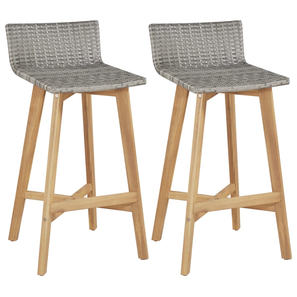 Bar Chairs 2 pcs Solid Acacia Wood- Table & Bar Stools - HomeShopIreland - Home Shop Ireland - Table & Bar Stools - Bar Chairs 2 pcs Solid Acacia Wood