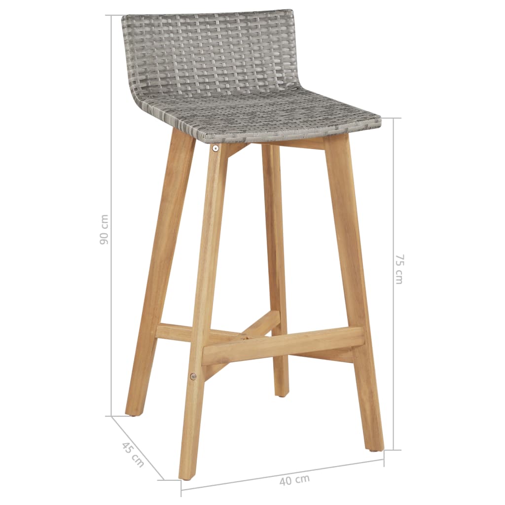 Bar Chairs 2 pcs Solid Acacia Wood- Table & Bar Stools - HomeShopIreland - Home Shop Ireland - Table & Bar Stools - Bar Chairs 2 pcs Solid Acacia Wood