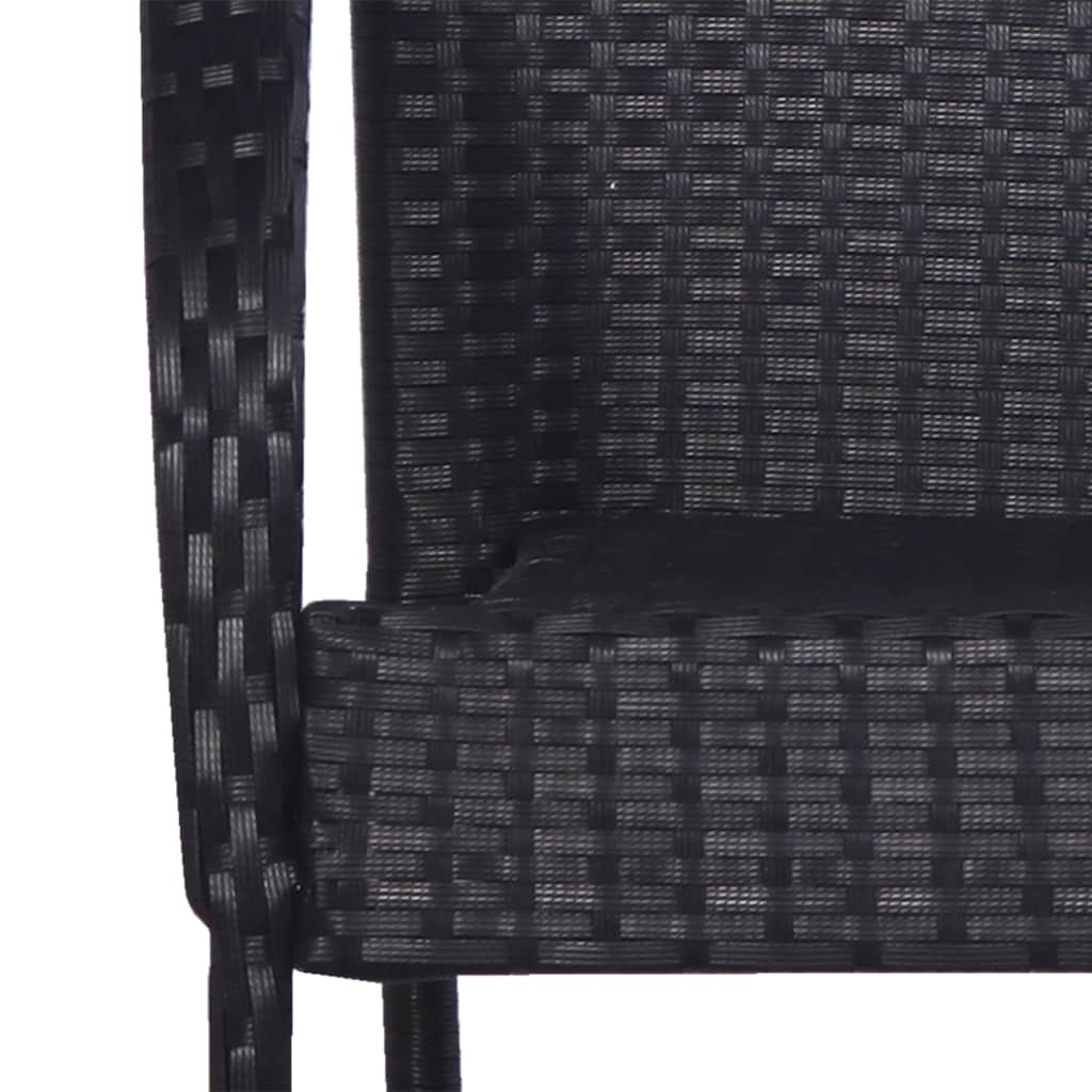 Stackable Outdoor Chairs 2 pcs Poly Rattan Black- Outdoor Chairs - HomeShopIreland - Home Shop Ireland - Outdoor Chairs - Stackable Outdoor Chairs 2 pcs Poly Rattan Black
