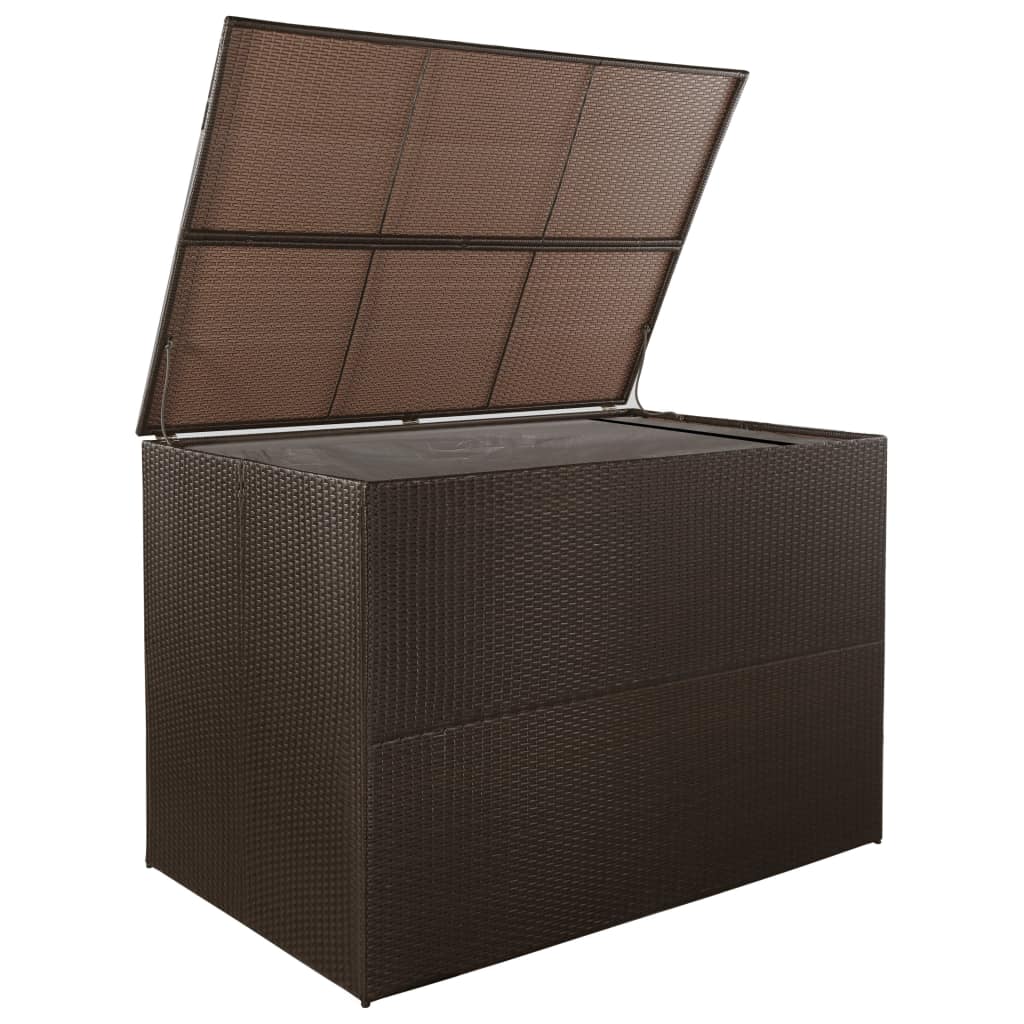 Garden Storage Box Brown 150x100x100 cm Poly Rattan- Outdoor Storage Boxes - HomeShopIreland - Home Shop Ireland - Outdoor Storage Boxes - Garden Storage Box Brown 150x100x100 cm Poly Rattan
