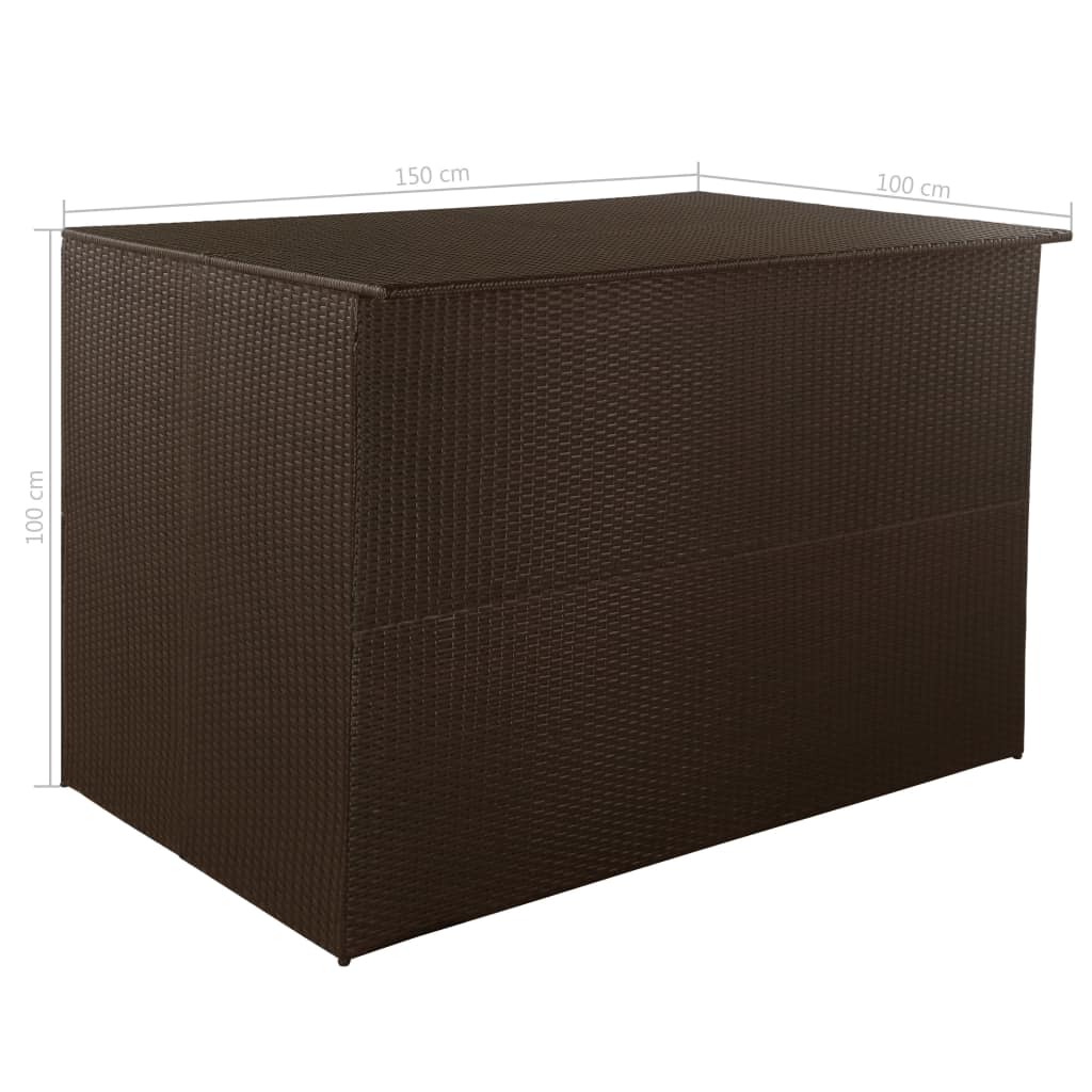 Garden Storage Box Brown 150x100x100 cm Poly Rattan- Outdoor Storage Boxes - HomeShopIreland - Home Shop Ireland - Outdoor Storage Boxes - Garden Storage Box Brown 150x100x100 cm Poly Rattan