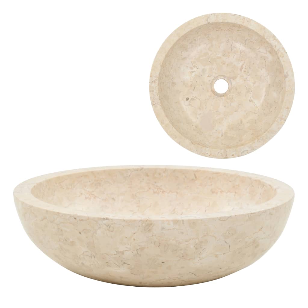 Sink 40x12 cm Marble Cream- Bathroom Basins - HomeShopIreland - Home Shop Ireland - Bathroom Basins - Sink 40x12 cm Marble Cream
