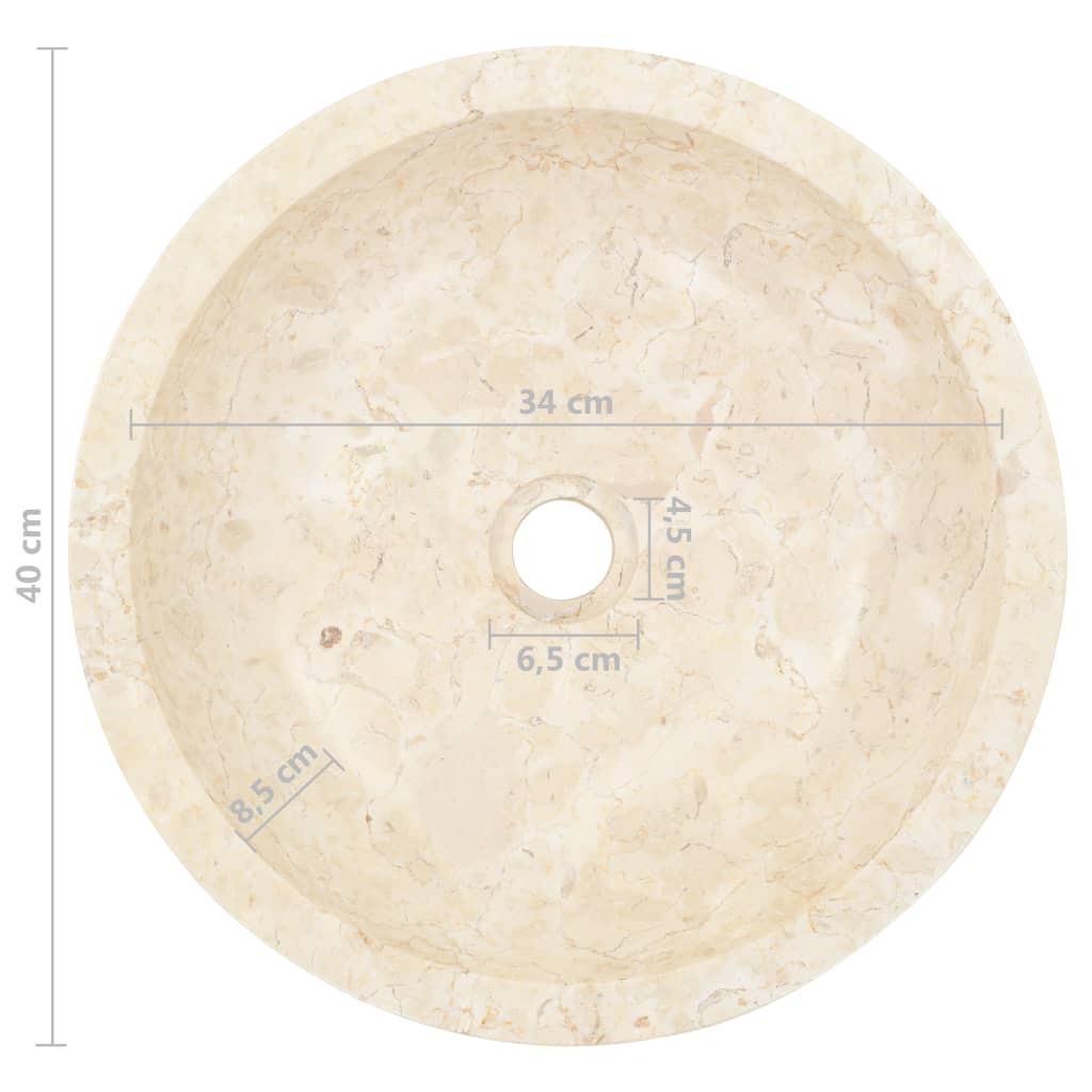 Sink 40x12 cm Marble Cream- Bathroom Basins - HomeShopIreland - Home Shop Ireland - Bathroom Basins - Sink 40x12 cm Marble Cream