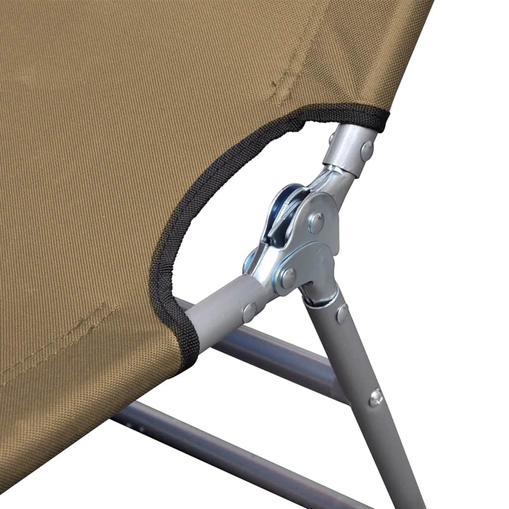 Foldable Sunlounger with Adjustable Backrest Taupe- Sunloungers - HomeShopIreland - Home Shop Ireland - Sunloungers - Foldable Sunlounger with Adjustable Backrest Taupe