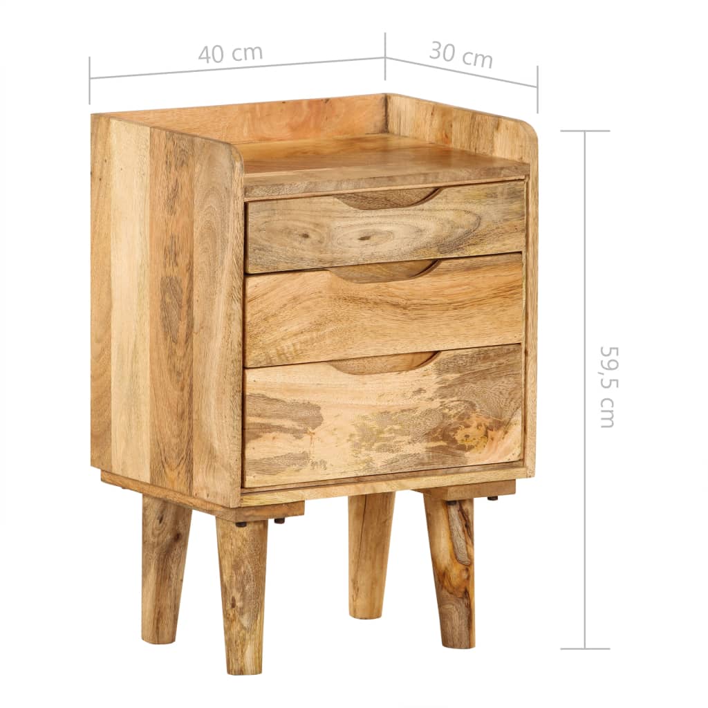Bedside Cabinet Solid Mango Wood 40x30x59.5 cm- Bedside Tables - HomeShopIreland - Home Shop Ireland - Bedside Tables - Bedside Cabinet Solid Mango Wood 40x30x59.5 cm