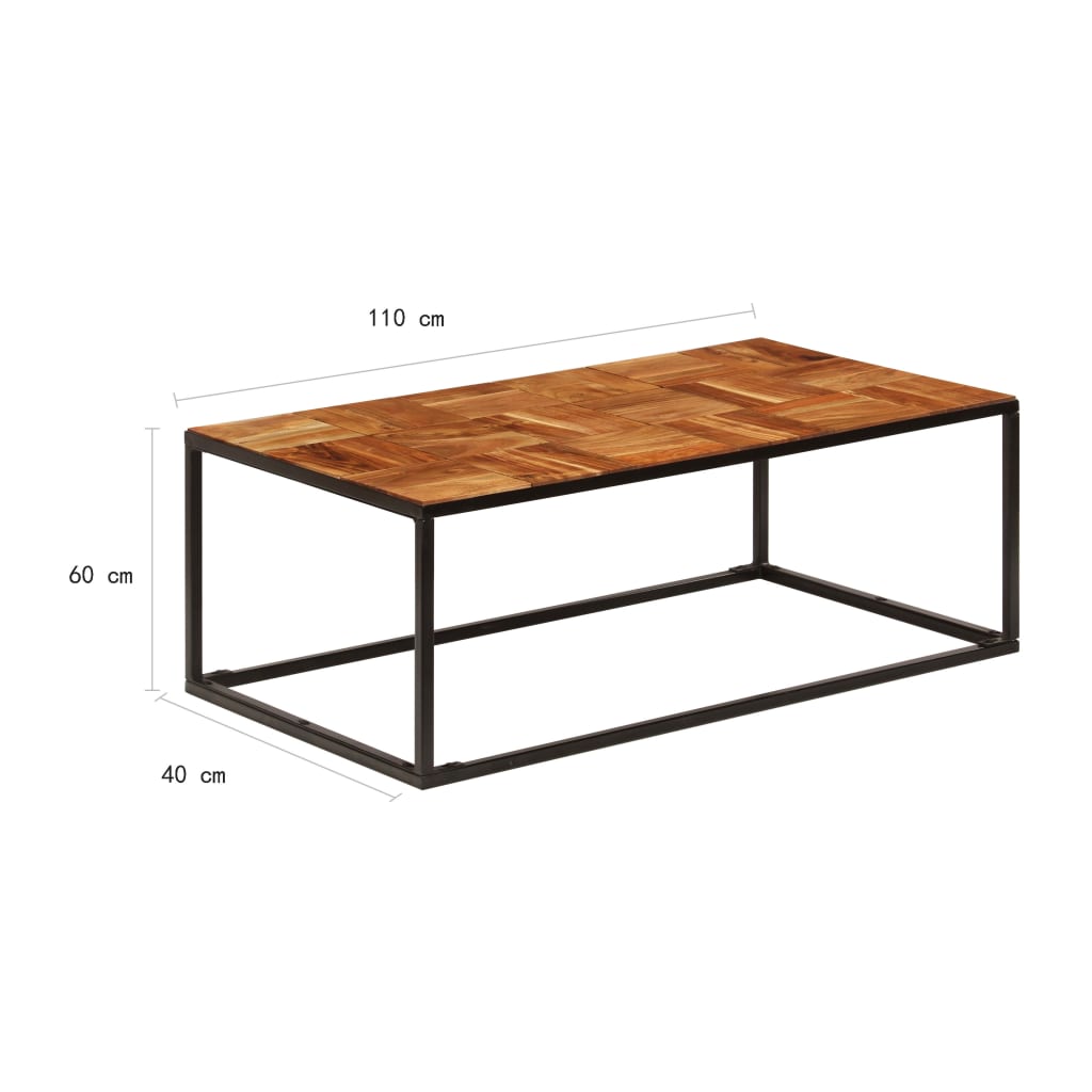 Coffee Table 110x40x60 cm Solid Acacia Wood and Steel- Coffee Tables - HomeShopIreland - Home Shop Ireland - Coffee Tables - Coffee Table 110x40x60 cm Solid Acacia Wood and Steel