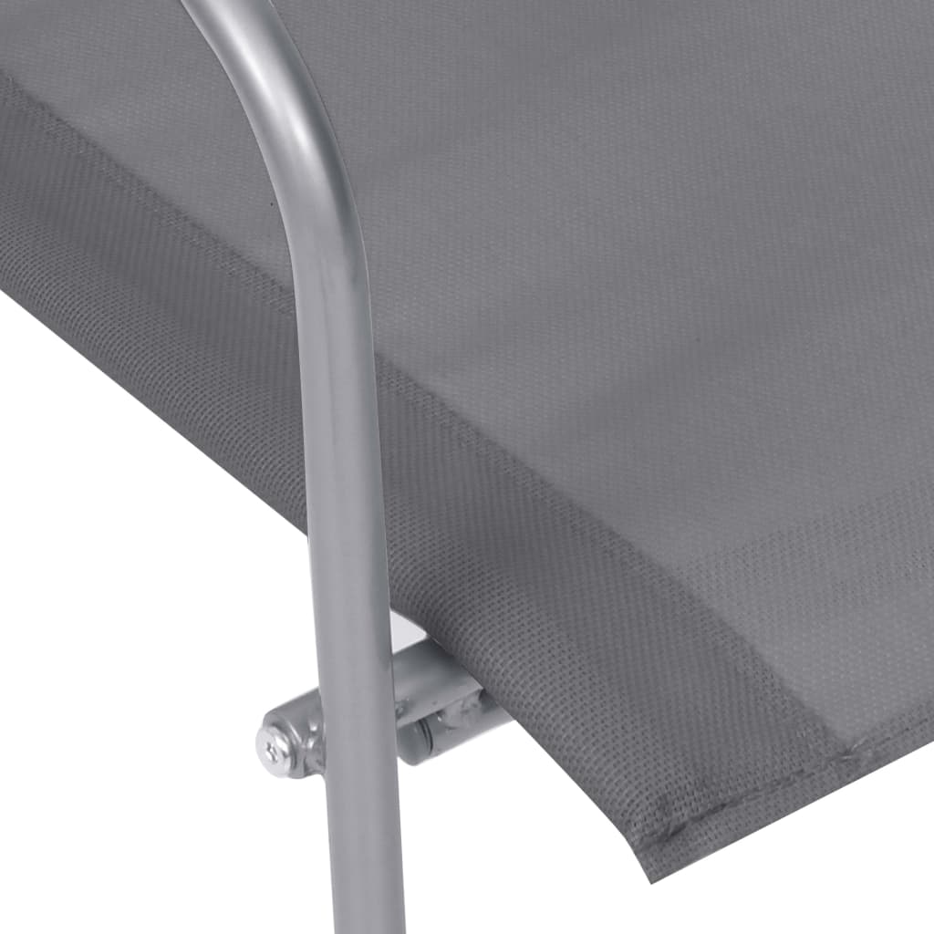 4 Piece Garden Lounge Set Fabric & Steel Grey- Outdoor Furniture Sets - HomeShopIreland - Home Shop Ireland - Outdoor Furniture Sets - 4 Piece Garden Lounge Set Fabric & Steel Grey