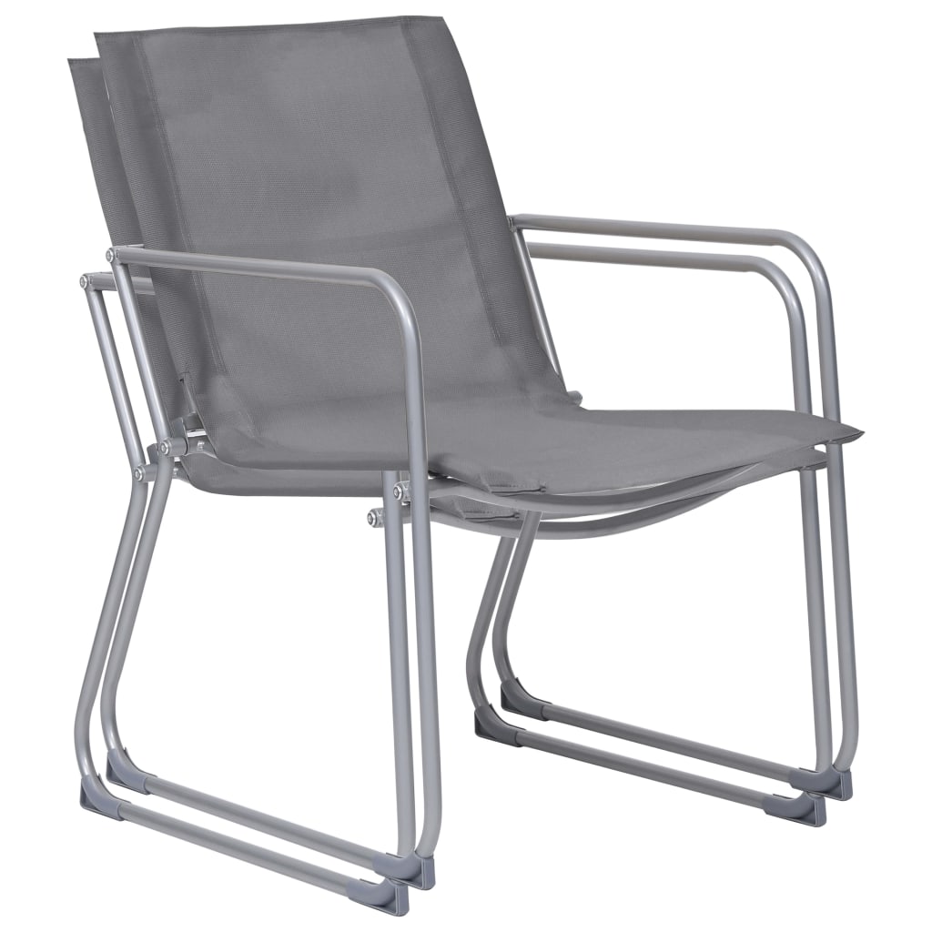 4 Piece Garden Lounge Set Fabric & Steel Grey- Outdoor Furniture Sets - HomeShopIreland - Home Shop Ireland - Outdoor Furniture Sets - 4 Piece Garden Lounge Set Fabric & Steel Grey