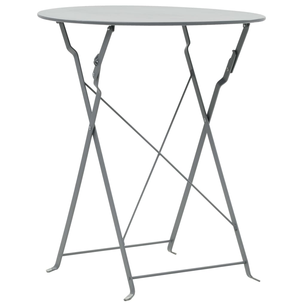 3 Piece Bistro Set Steel Grey- Outdoor Furniture Sets - HomeShopIreland - Home Shop Ireland - Outdoor Furniture Sets - 3 Piece Bistro Set Steel Grey