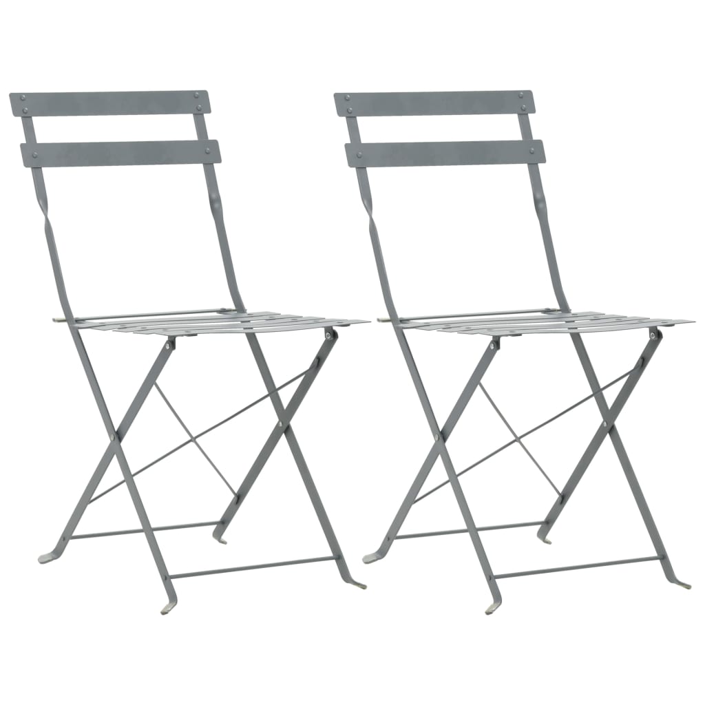 3 Piece Bistro Set Steel Grey- Outdoor Furniture Sets - HomeShopIreland - Home Shop Ireland - Outdoor Furniture Sets - 3 Piece Bistro Set Steel Grey
