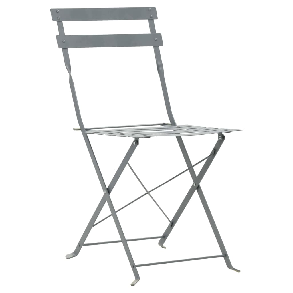 3 Piece Bistro Set Steel Grey- Outdoor Furniture Sets - HomeShopIreland - Home Shop Ireland - Outdoor Furniture Sets - 3 Piece Bistro Set Steel Grey