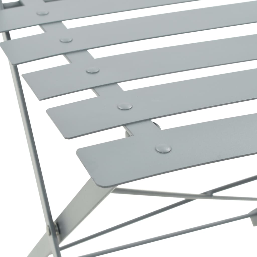 3 Piece Bistro Set Steel Grey- Outdoor Furniture Sets - HomeShopIreland - Home Shop Ireland - Outdoor Furniture Sets - 3 Piece Bistro Set Steel Grey