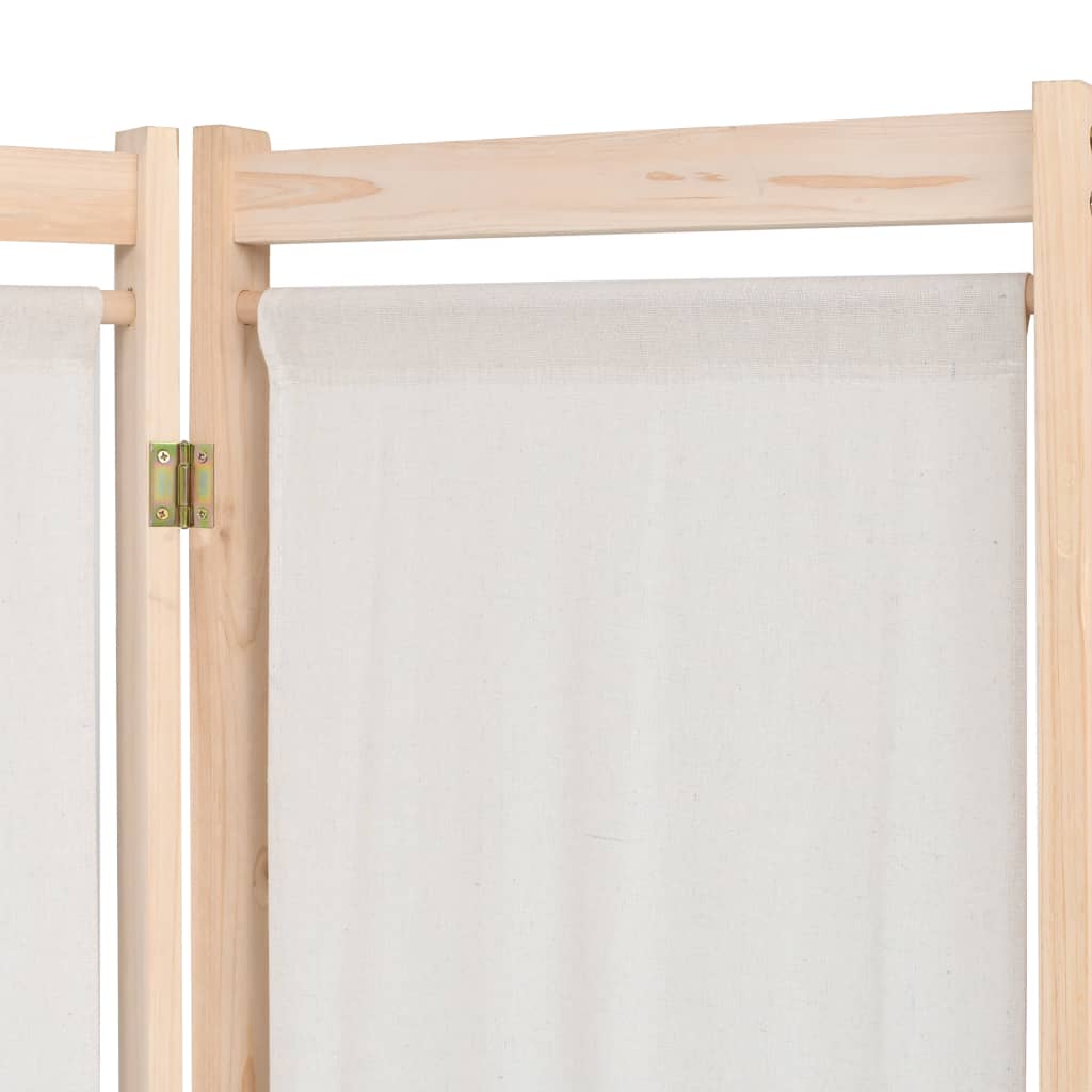 5-Panel Room Divider Cream 200x170x4 cm Fabric- Room Dividers - HomeShopIreland - Home Shop Ireland - Room Dividers - 5-Panel Room Divider Cream 200x170x4 cm Fabric
