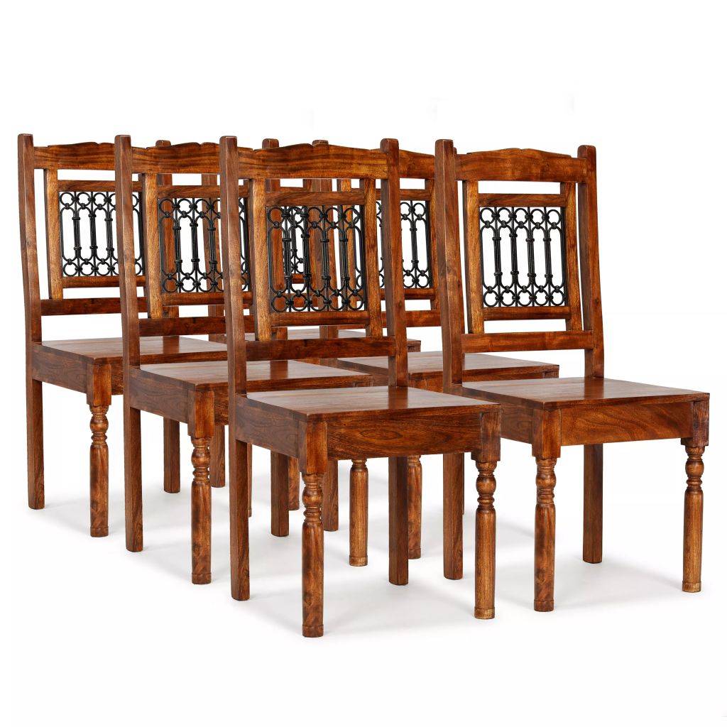 Dining Chairs 6 pcs Solid Wood with Sheesham Finish Classic- Kitchen & Dining Room Chairs - HomeShopIreland - Home Shop Ireland - Kitchen & Dining Room Chairs - Dining Chairs 6 pcs Solid Wood with Sheesham Finish Classic
