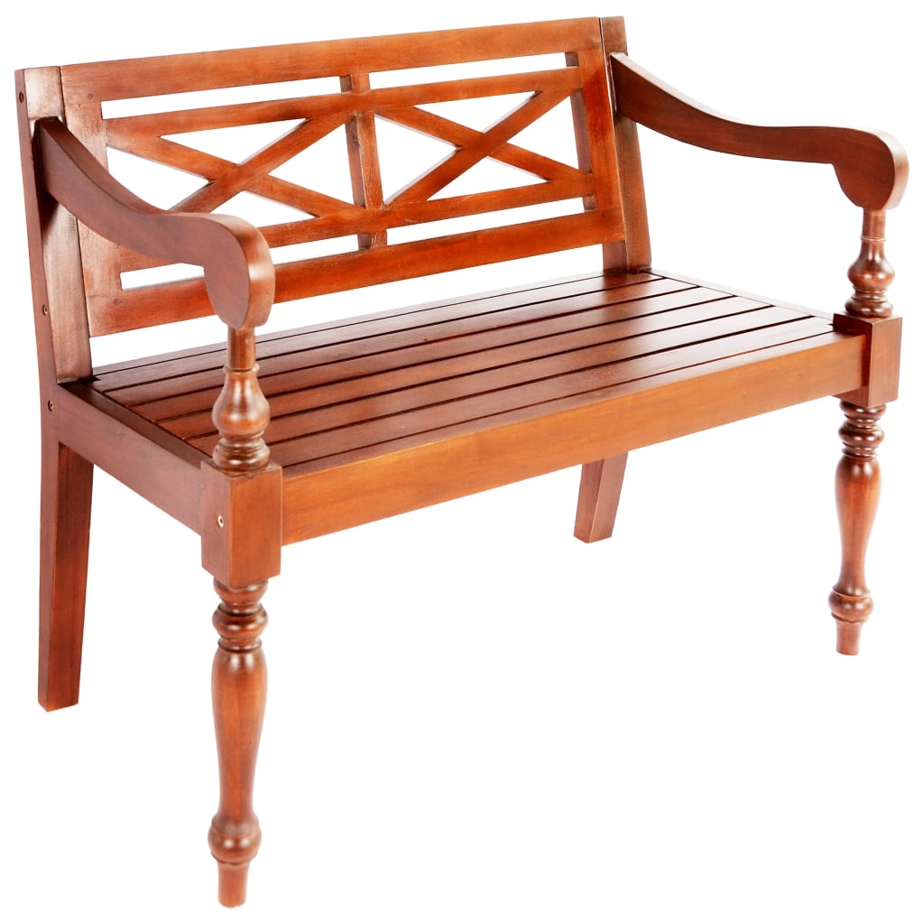 Batavia Bench 98 cm Solid Mahogany Wood Dark Brown- Storage & Entryway Benches - HomeShopIreland - Home Shop Ireland - Storage & Entryway Benches - Batavia Bench 98 cm Solid Mahogany Wood Dark Brown