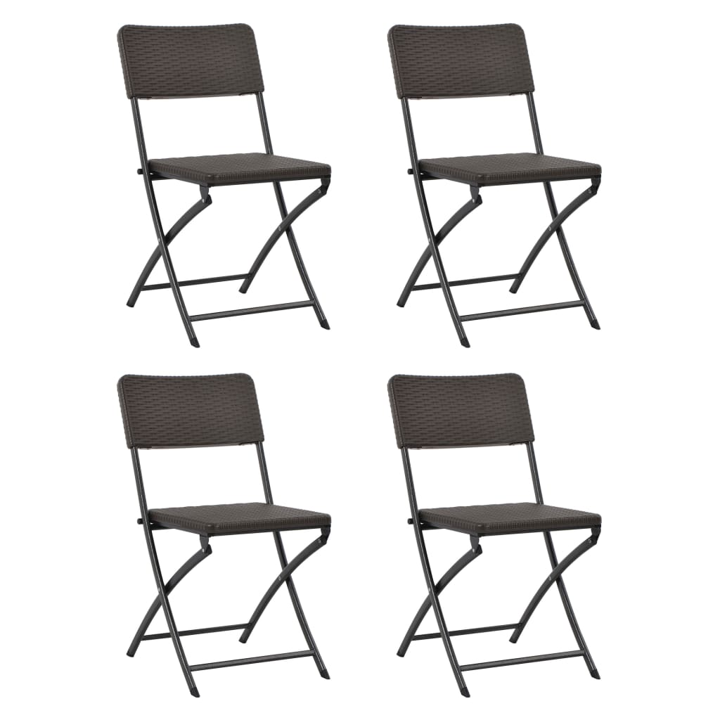 Folding Garden Chairs 4 pcs HDPE and Steel Brown- Outdoor Chairs - HomeShopIreland - Home Shop Ireland - Outdoor Chairs - Folding Garden Chairs 4 pcs HDPE and Steel Brown