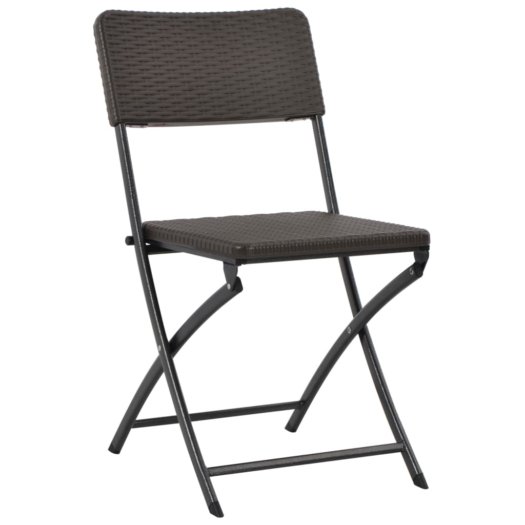 Folding Garden Chairs 4 pcs HDPE and Steel Brown- Outdoor Chairs - HomeShopIreland - Home Shop Ireland - Outdoor Chairs - Folding Garden Chairs 4 pcs HDPE and Steel Brown