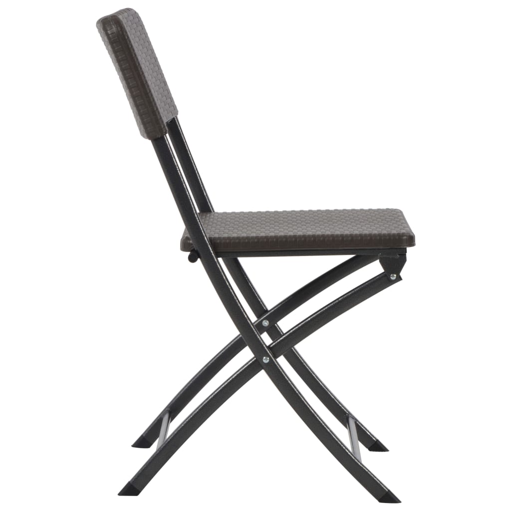 Folding Garden Chairs 4 pcs HDPE and Steel Brown- Outdoor Chairs - HomeShopIreland - Home Shop Ireland - Outdoor Chairs - Folding Garden Chairs 4 pcs HDPE and Steel Brown