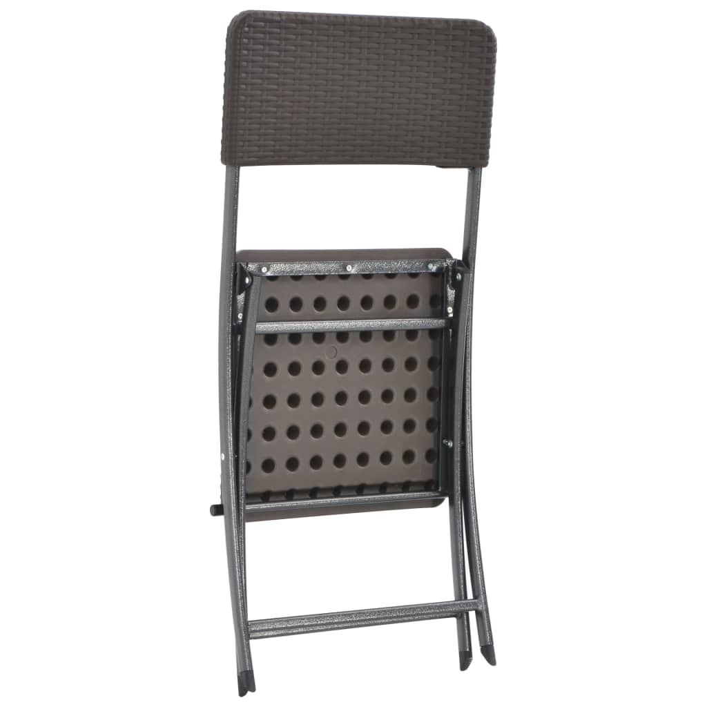 Folding Garden Chairs 4 pcs HDPE and Steel Brown- Outdoor Chairs - HomeShopIreland - Home Shop Ireland - Outdoor Chairs - Folding Garden Chairs 4 pcs HDPE and Steel Brown