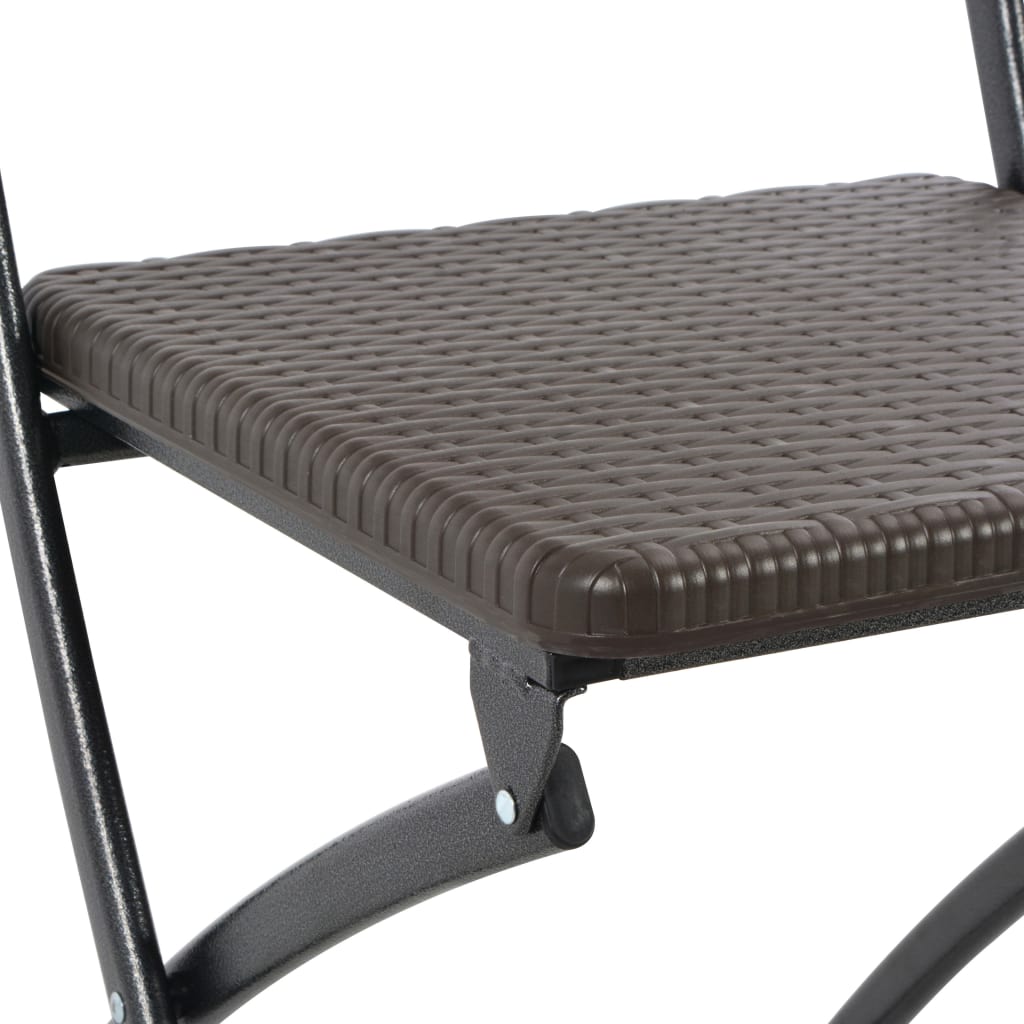 Folding Garden Chairs 4 pcs HDPE and Steel Brown- Outdoor Chairs - HomeShopIreland - Home Shop Ireland - Outdoor Chairs - Folding Garden Chairs 4 pcs HDPE and Steel Brown