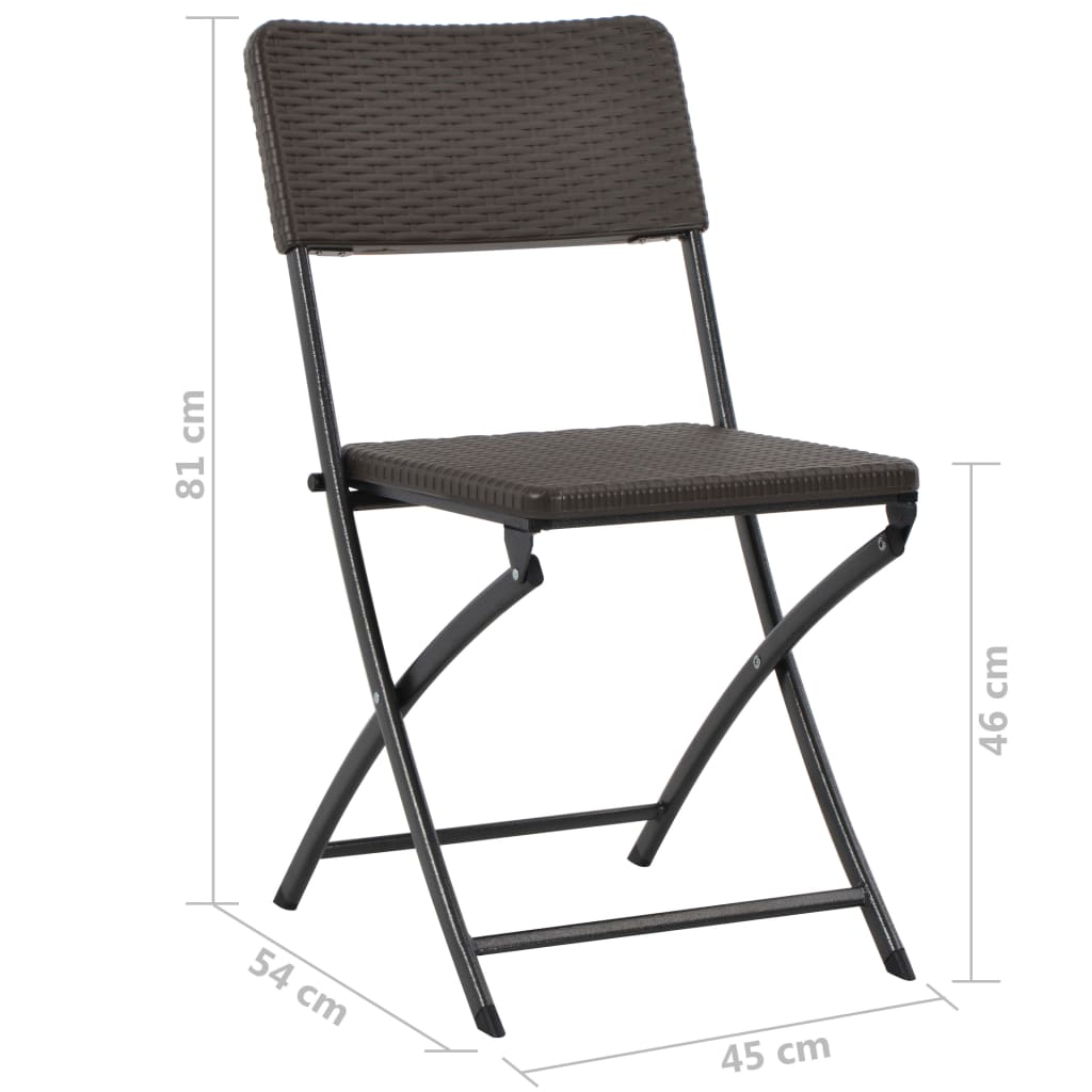 Folding Garden Chairs 4 pcs HDPE and Steel Brown- Outdoor Chairs - HomeShopIreland - Home Shop Ireland - Outdoor Chairs - Folding Garden Chairs 4 pcs HDPE and Steel Brown