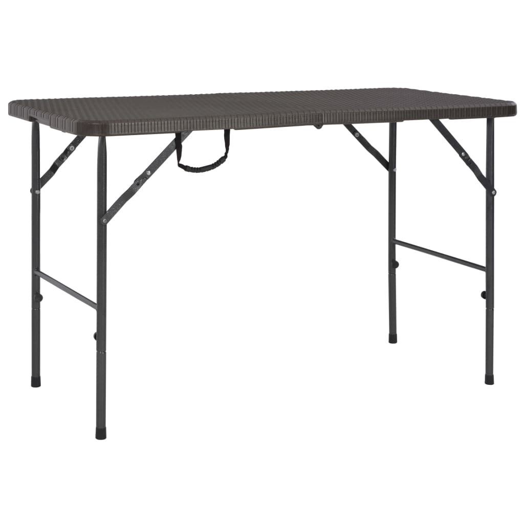 Folding Garden Table Brown 120x60x74 cm HDPE Rattan Look- Outdoor Tables - HomeShopIreland - Home Shop Ireland - Outdoor Tables - Folding Garden Table Brown 120x60x74 cm HDPE Rattan Look