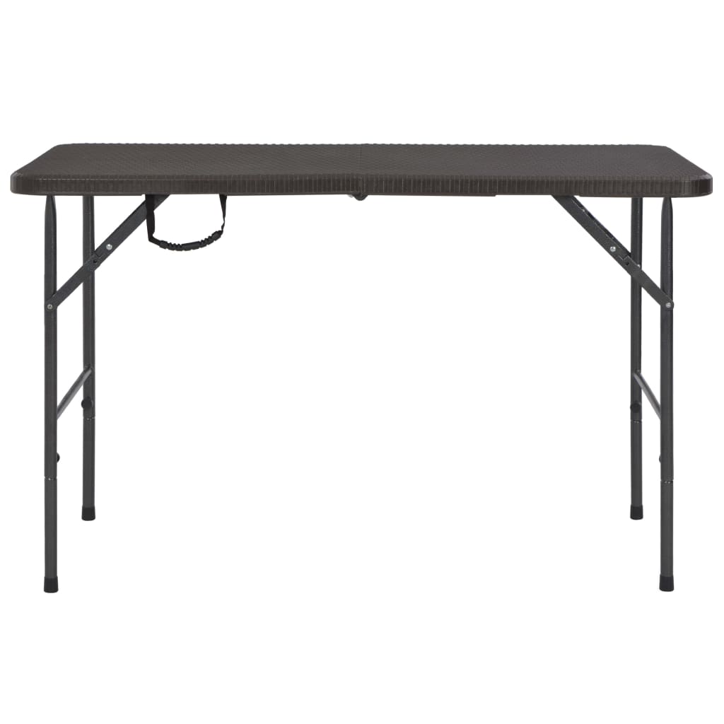 Folding Garden Table Brown 120x60x74 cm HDPE Rattan Look- Outdoor Tables - HomeShopIreland - Home Shop Ireland - Outdoor Tables - Folding Garden Table Brown 120x60x74 cm HDPE Rattan Look