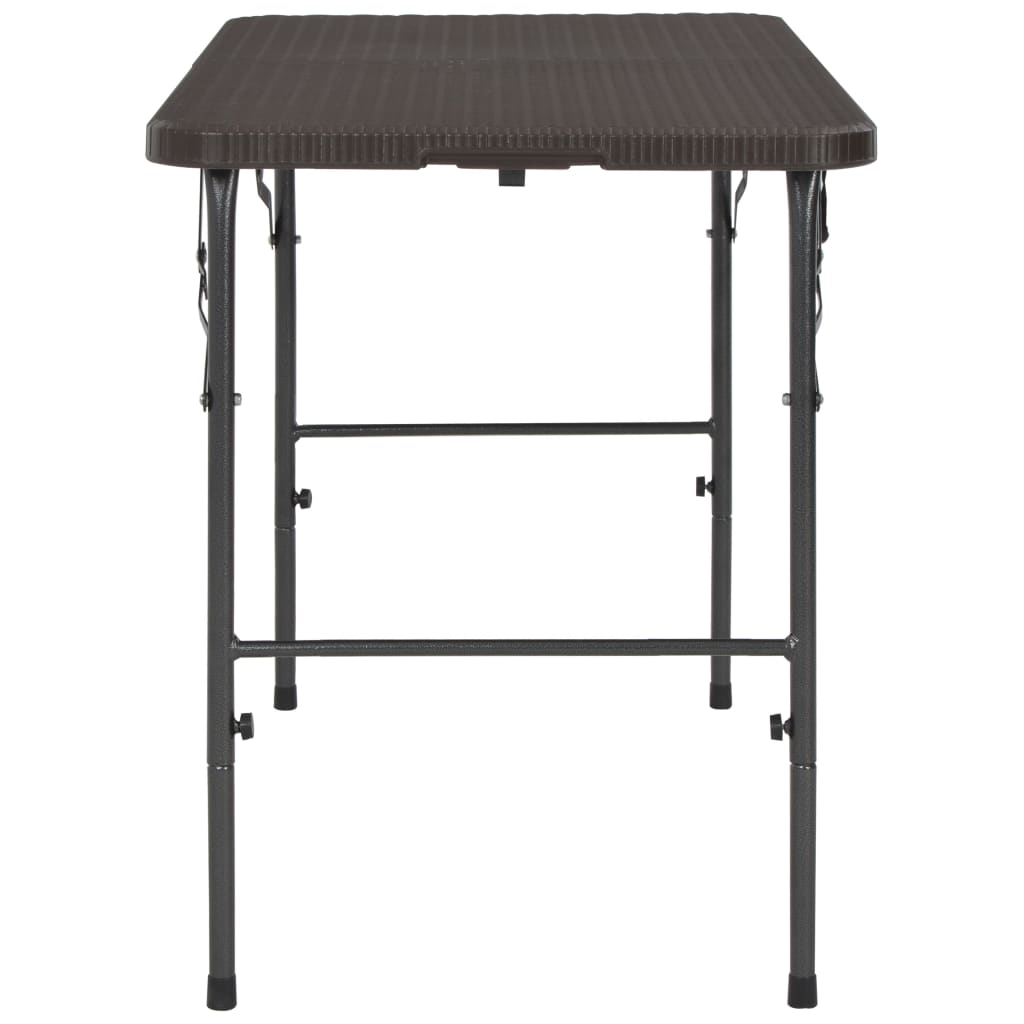 Folding Garden Table Brown 120x60x74 cm HDPE Rattan Look- Outdoor Tables - HomeShopIreland - Home Shop Ireland - Outdoor Tables - Folding Garden Table Brown 120x60x74 cm HDPE Rattan Look