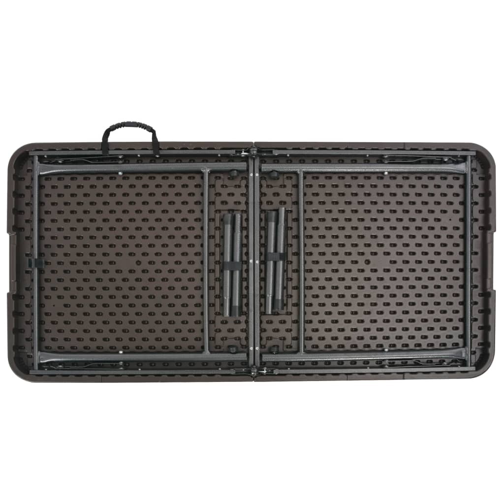 Folding Garden Table Brown 120x60x74 cm HDPE Rattan Look- Outdoor Tables - HomeShopIreland - Home Shop Ireland - Outdoor Tables - Folding Garden Table Brown 120x60x74 cm HDPE Rattan Look