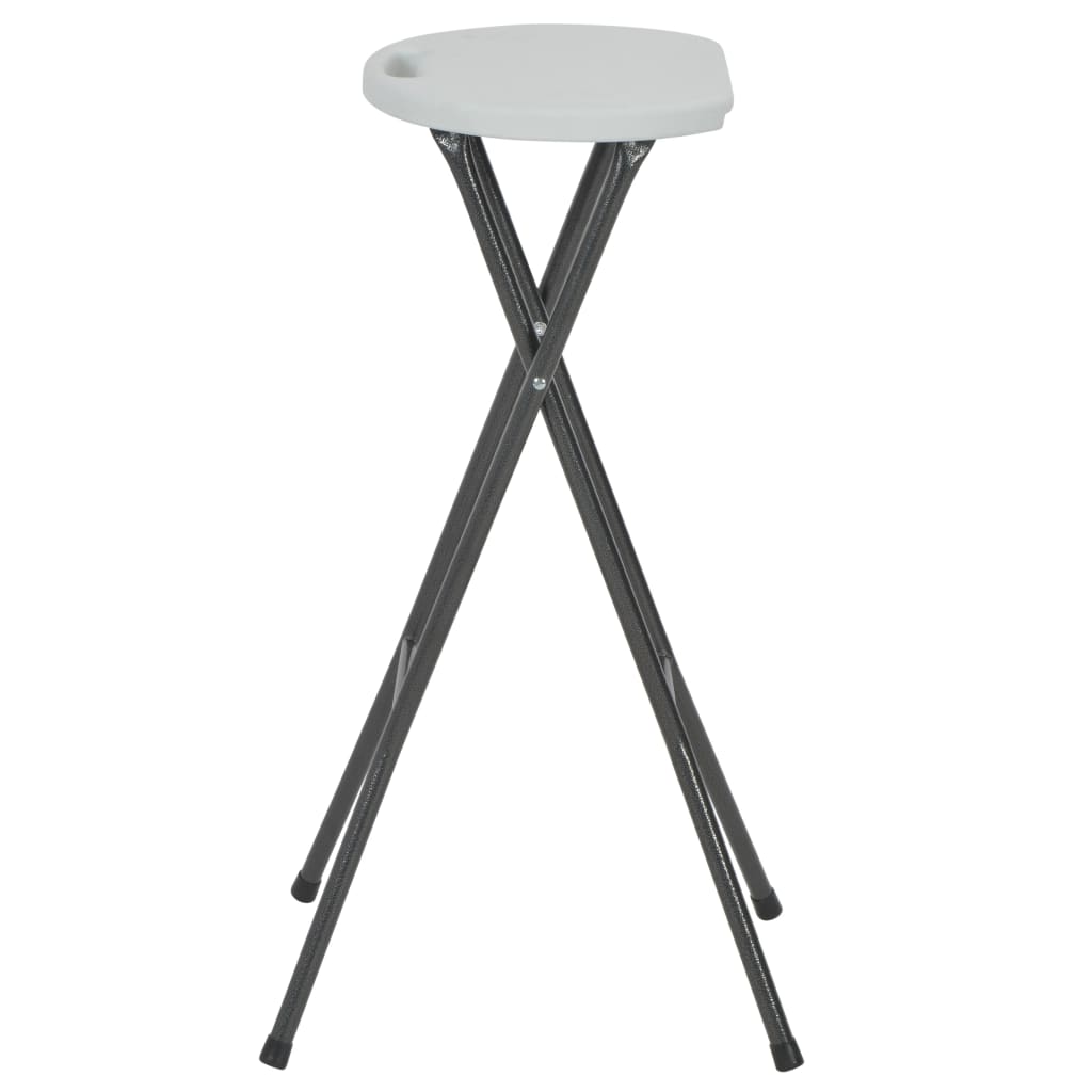 Folding Bar Stools 2 pcs HDPE and Steel White- Outdoor Foot Rests - HomeShopIreland - Home Shop Ireland - Outdoor Foot Rests - Folding Bar Stools 2 pcs HDPE and Steel White