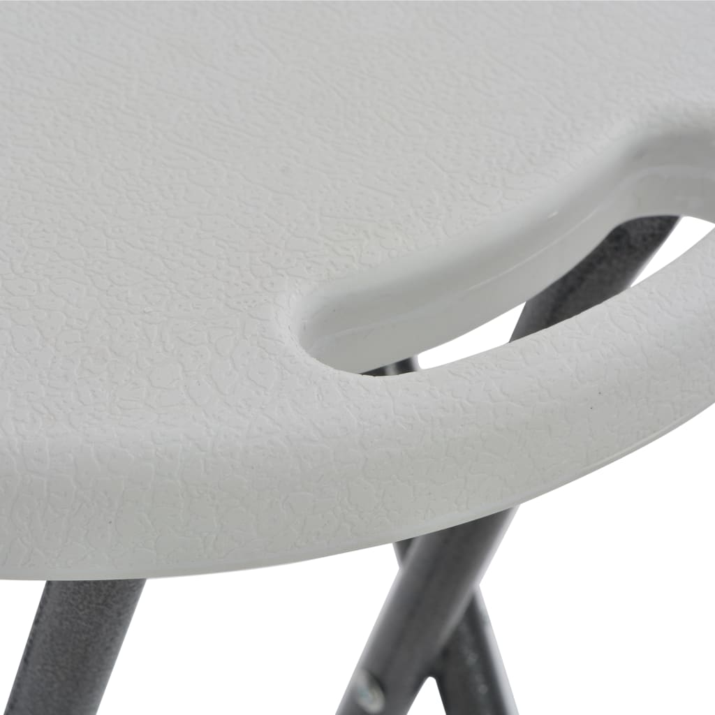 Folding Bar Stools 2 pcs HDPE and Steel White- Outdoor Foot Rests - HomeShopIreland - Home Shop Ireland - Outdoor Foot Rests - Folding Bar Stools 2 pcs HDPE and Steel White