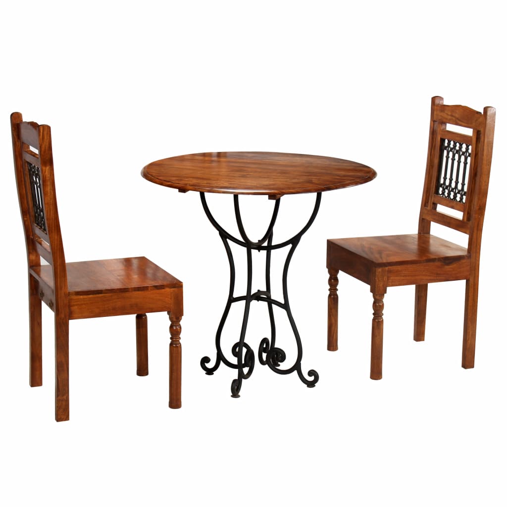 Bistro Set 3 Pieces Solid Acacia Wood with Sheesham Finish- Kitchen & Dining Furniture Sets - HomeShopIreland - Home Shop Ireland - Kitchen & Dining Furniture Sets - Bistro Set 3 Pieces Solid Acacia Wood with Sheesham Finish