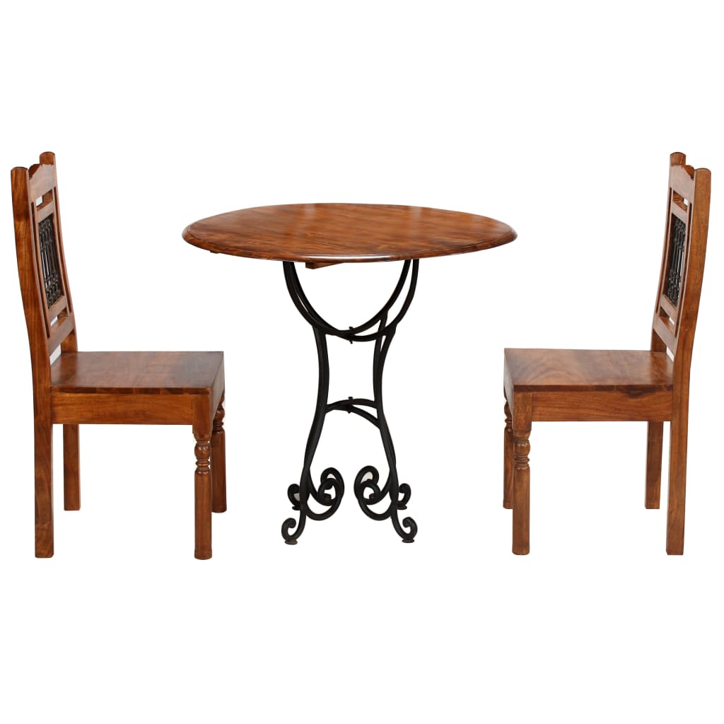 Bistro Set 3 Pieces Solid Acacia Wood with Sheesham Finish- Kitchen & Dining Furniture Sets - HomeShopIreland - Home Shop Ireland - Kitchen & Dining Furniture Sets - Bistro Set 3 Pieces Solid Acacia Wood with Sheesham Finish